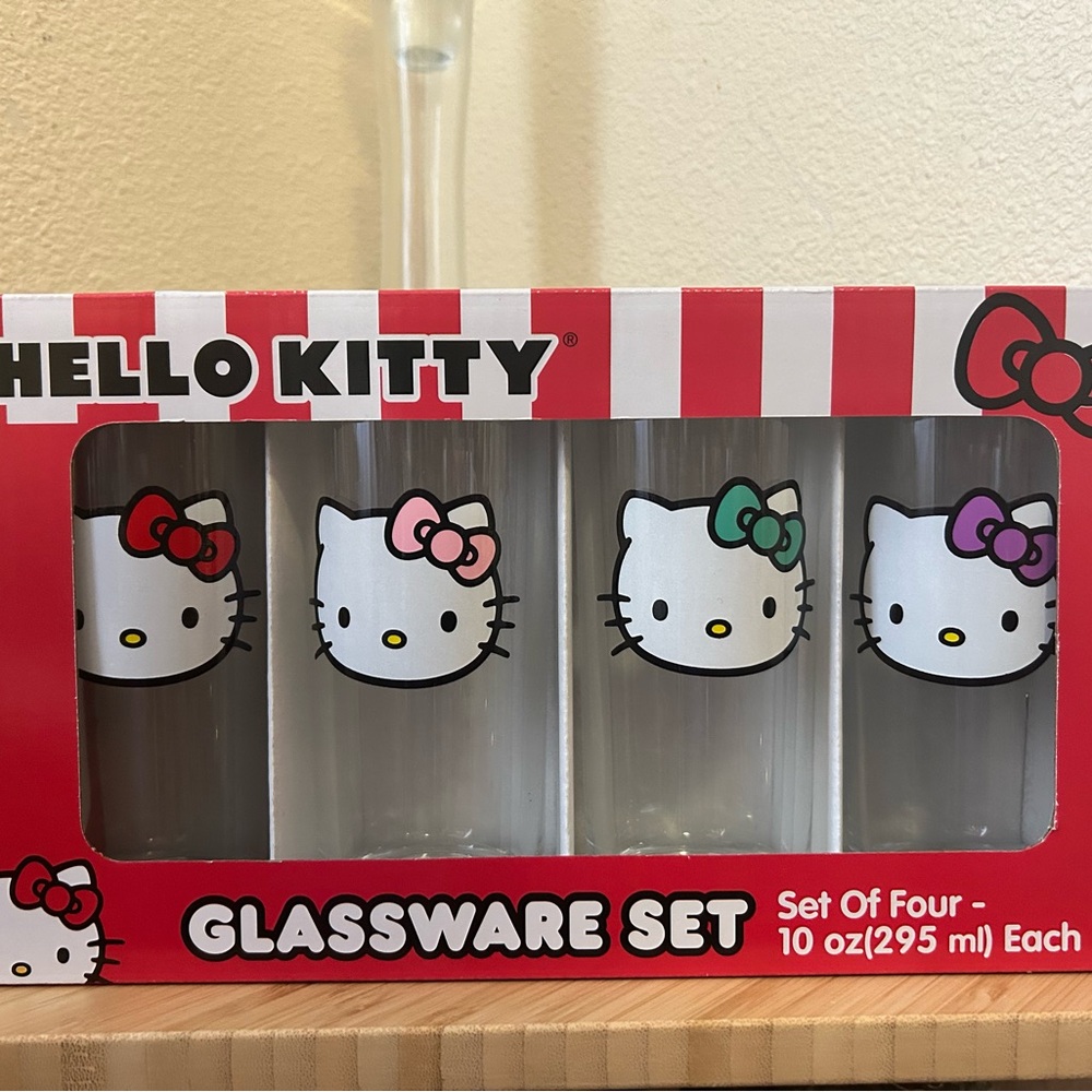 Sanrio Hello Kitty Striped Glassware Collection